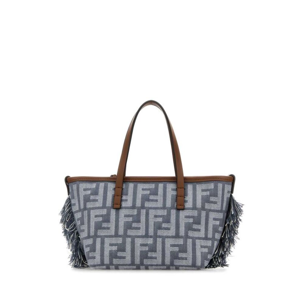 Fendi Women Embroidered Denim Mini Roll Handbag